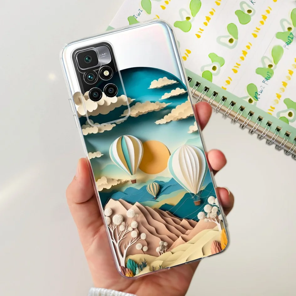 Butterfly Clear Silicone Soft TPU Protective Case for Xiaomi Redmi 10 and Prime 2022