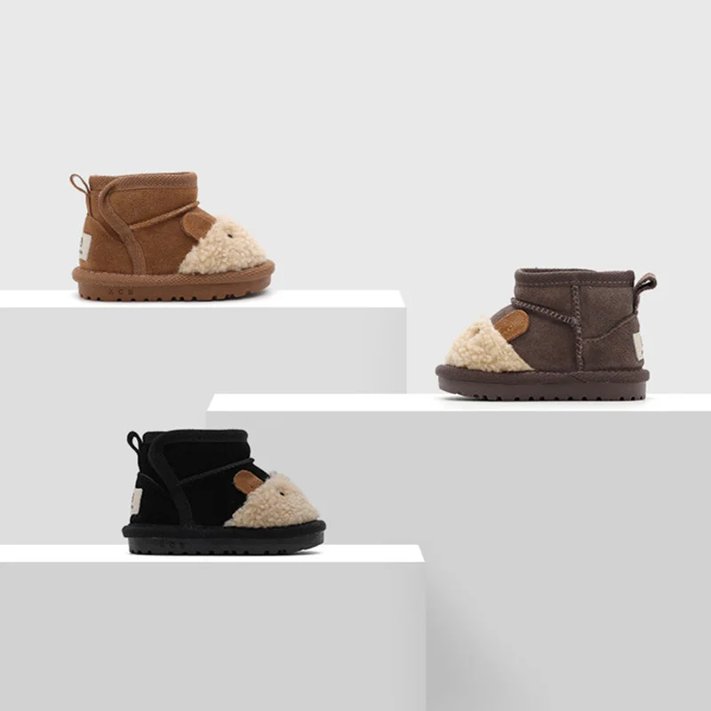 New Baby Snow Boots Cartoon Animal Warm Plush Cute Kids Shoes Soft Sole Fashion Toddler Girls Boys Boots