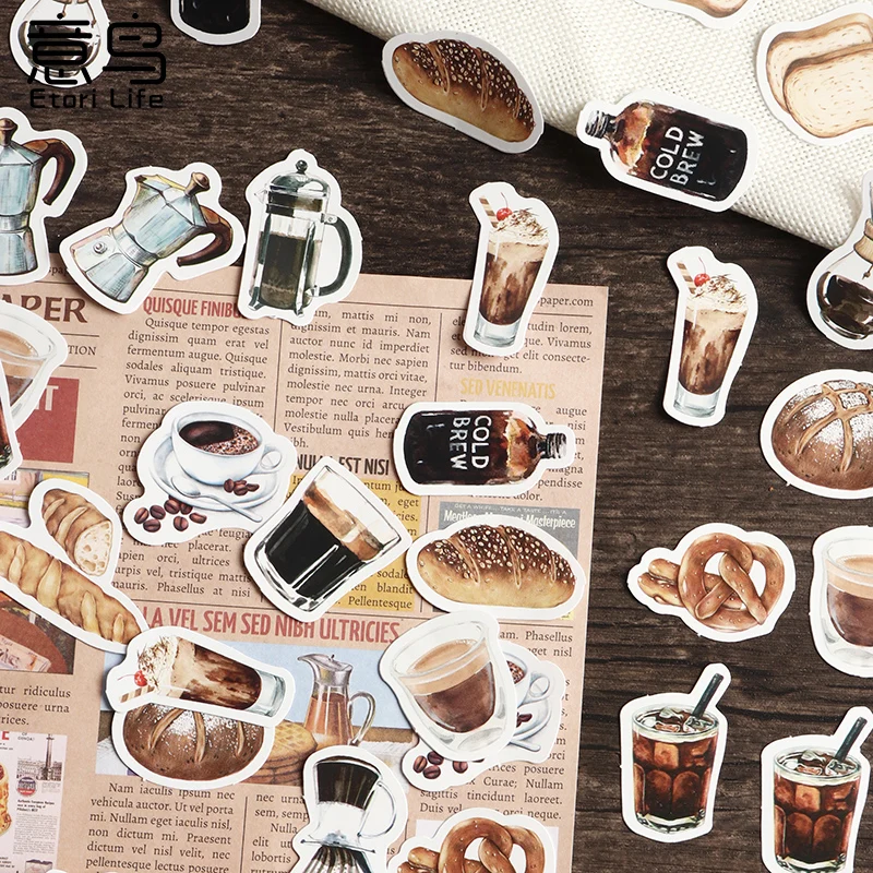 

Coffee Themed Stickers Aesthetic Hand Account Journaling Accessories Creativity Personalized Diary Notebook DIY Collage Material
