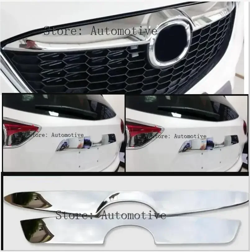 

Подходит для MAZDA CX-5 2012-2014 2 в 1 Передняя решетка гриля капота Задняя Крышка багажника Хромированная Крышка отделки защита от украшения молдинг сетка