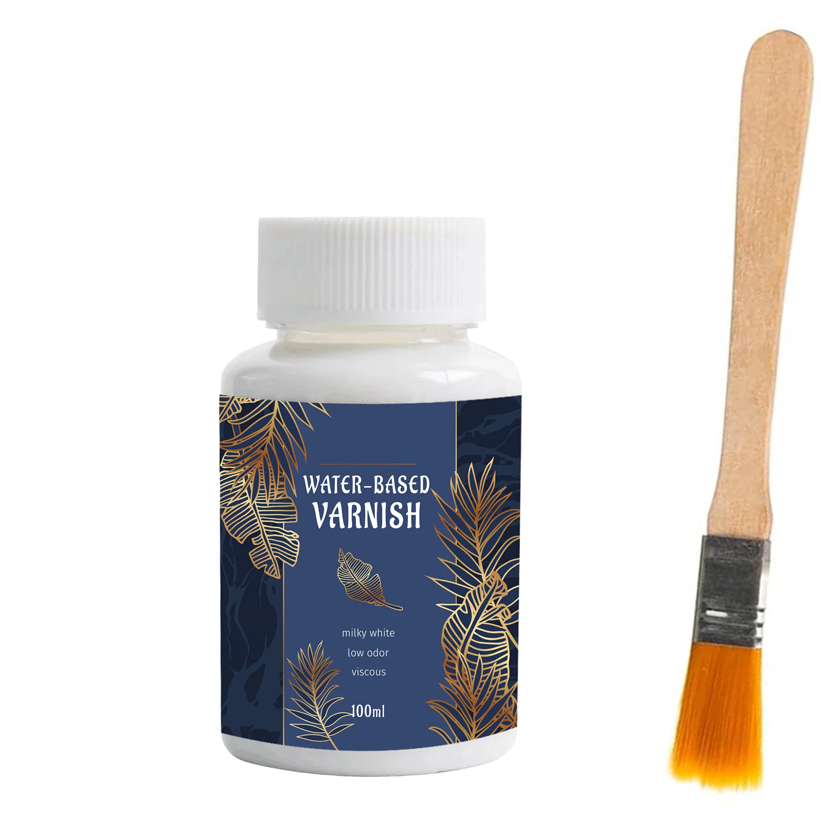 100 מיליליטר דבק פולי זהב אקרילי דבק אמנותי ערכת צביעה - דבק מתכתי מבוסס מים עם מברשת למלאכות, כאב