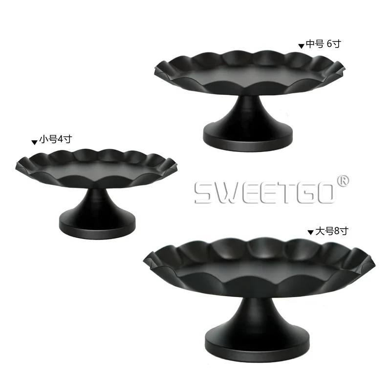 무광 블랙 웨딩 케이크 스탠드, 컵케이크 플레이트 장식, 홈 테이블 디저트 캔디 트레이, 이벤트 파티 트레이 케이크 플레이트