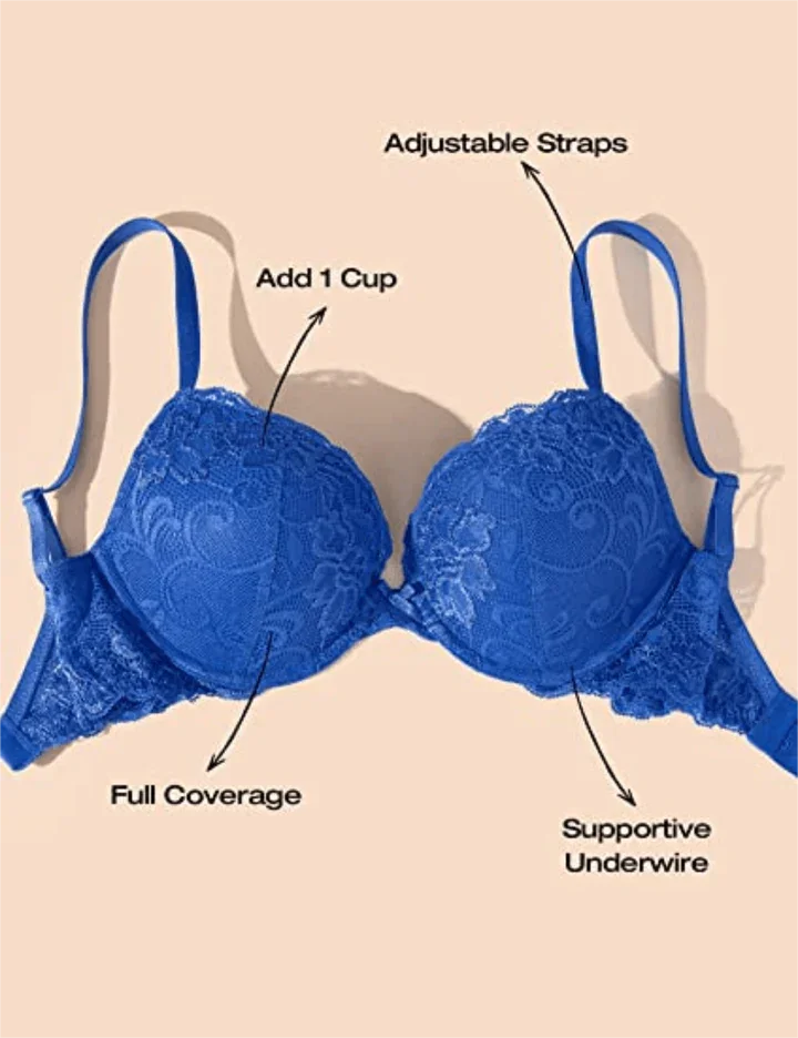 Women's Lace Push Up Bra Underwire Gathered Underwear Large Size Ladies Breathable Bralette Solid Sexy Thin Lingerie Female 2023