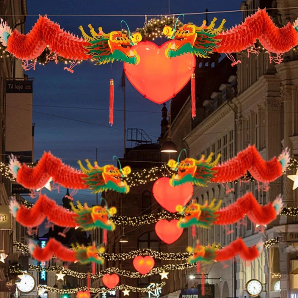 

Spring Festival Scene Decor Chinatown Decoration Chinese Lanterns Decorative Paper Dragon