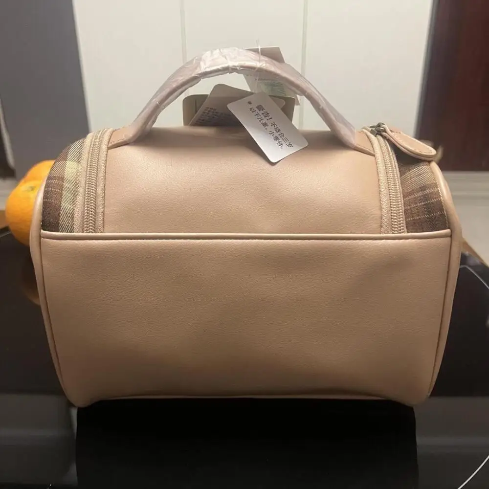 22Cm 디즈니 셀리메이 봉제 인형 Pu 가죽 휴대용 화장품 보관 가방 더블 레이어 지퍼 대용량 소녀 생일 선물