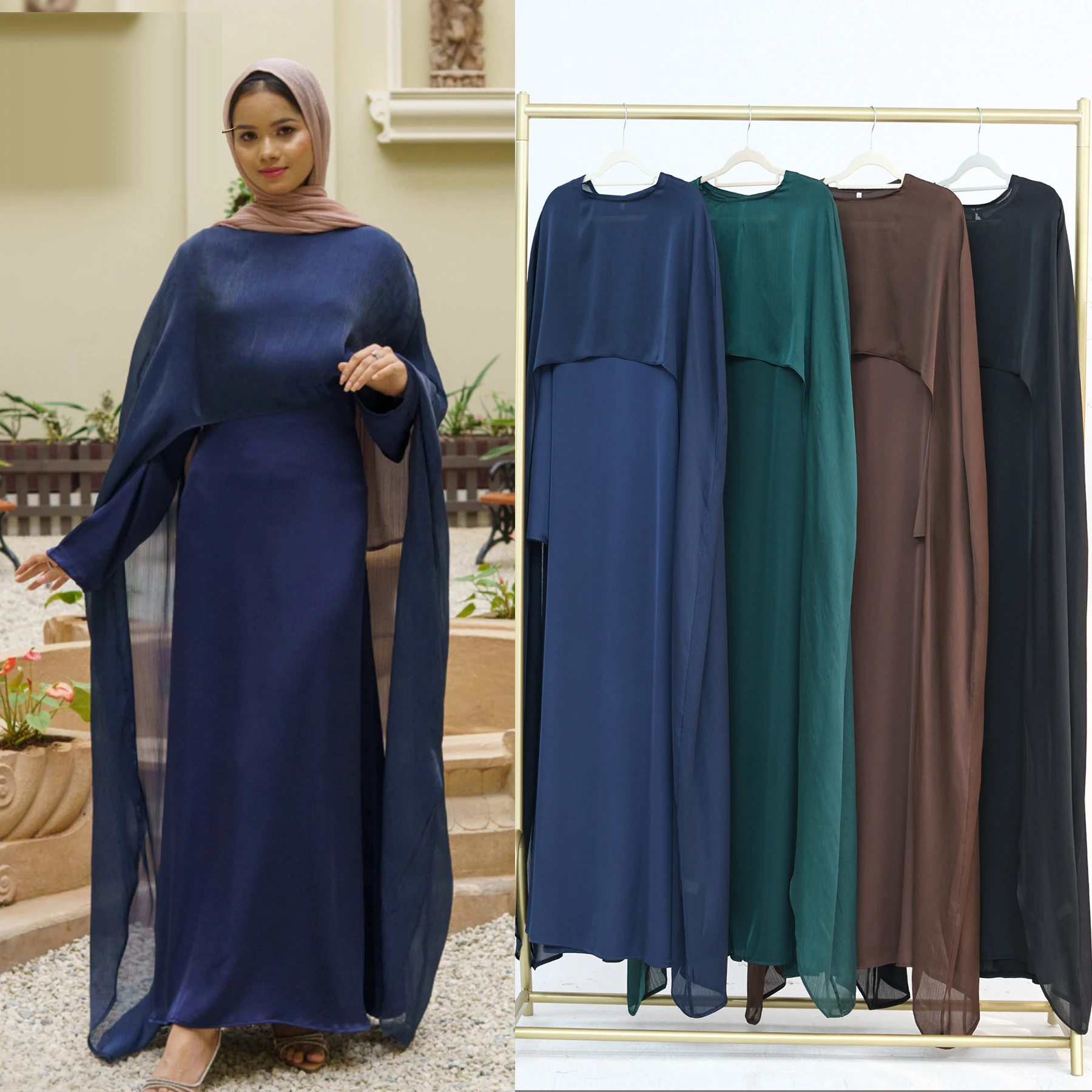 Dubai Abaya Women Kaftan Moroccan Maxi Dress Muslim Ramadan Dress Islamic Gown E - Foto 8