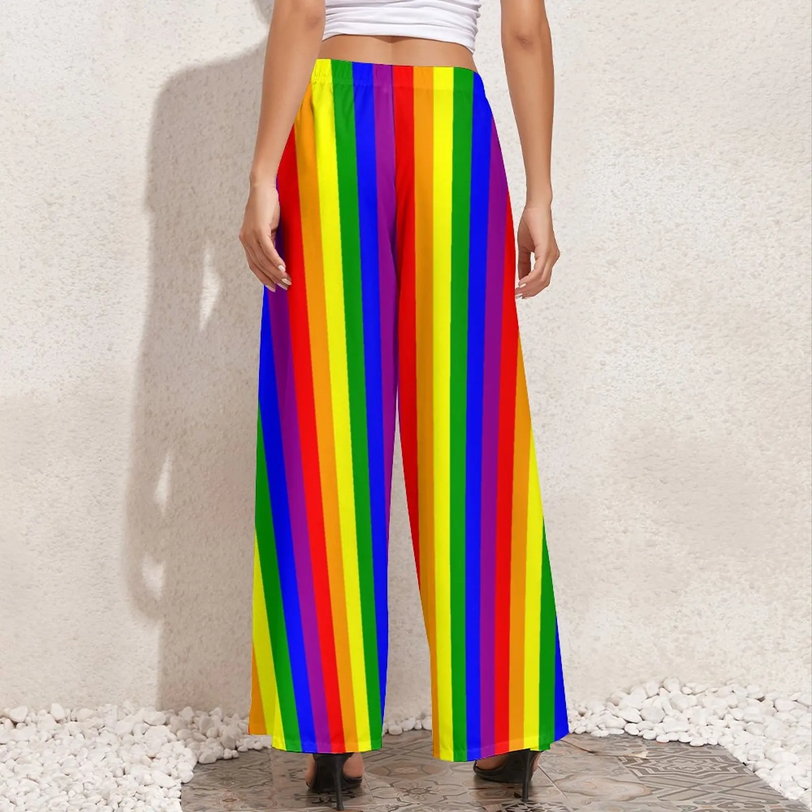 Rainbow Striped Pants Pride Celebration Aesthetic Straight Wide Leg Pants  Elastic High Waist Classic Trousers Big Size 5XL 6XL - AliExpress