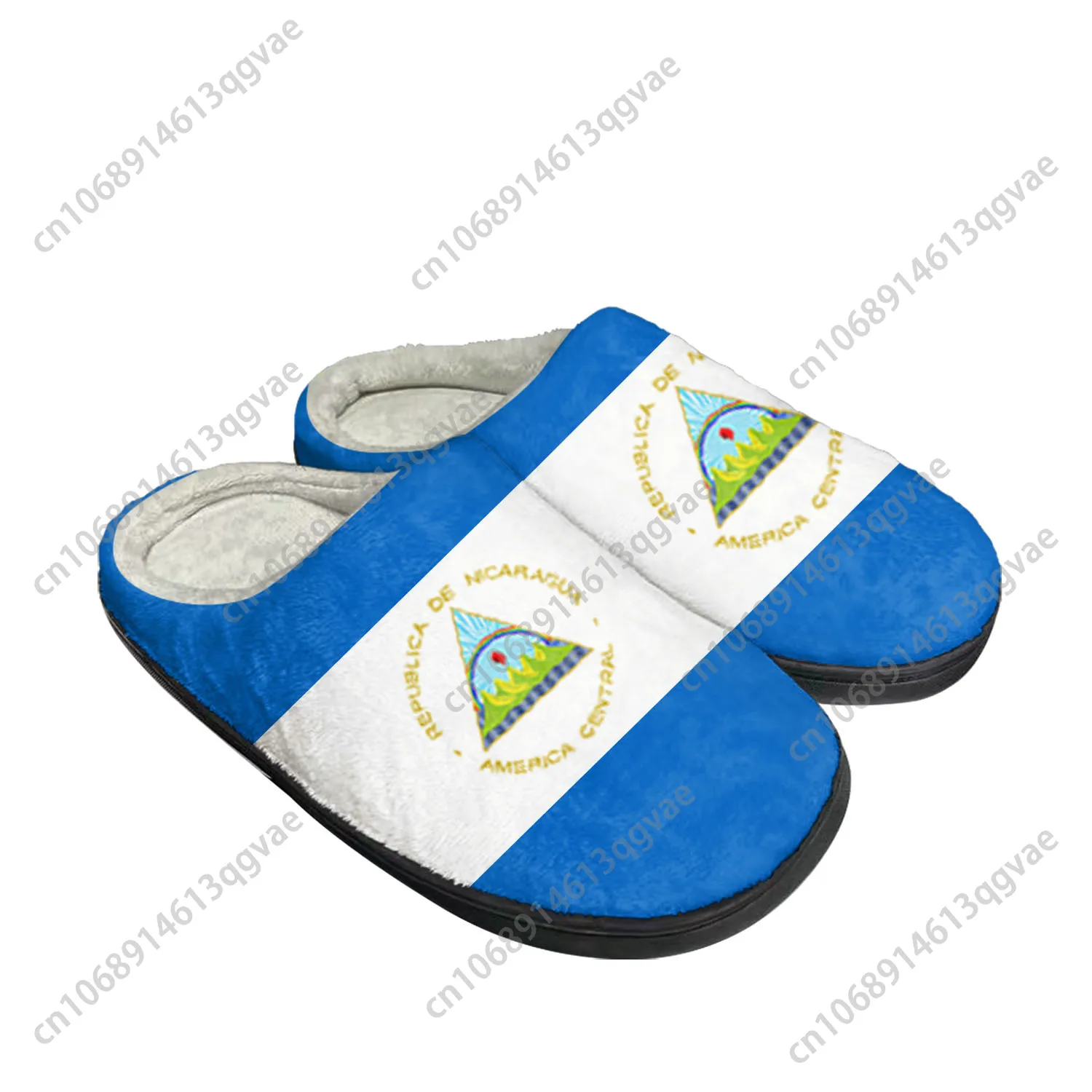 

Nicaraguan Flag Home Cotton Custom Slippers Mens Womens Sandals Nicaragua Plush Bedroom Casual Keep Warm Shoes Thermal Slipper