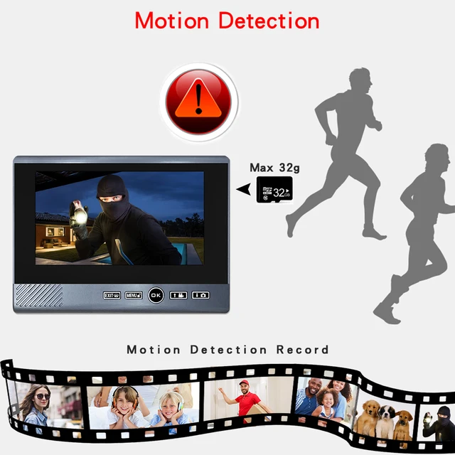 1080P Wireless Video Intercom Punch-Free Motion Detection Long Standby Visual Doorbell Security System for Home 2.4Ghz 4