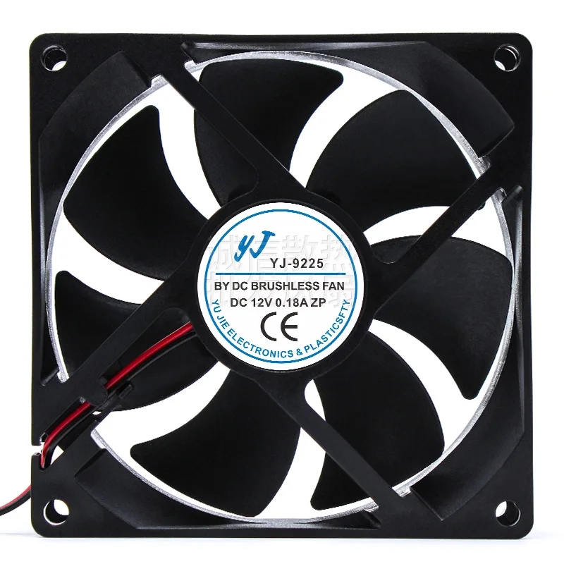 Ventilateur Serveur YJ 92x92x25mm - 12V 0.18A - 2 Fils - Neuf (Ouvert, Jamais Utilisé)
