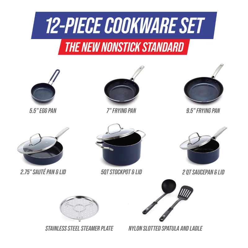 Blue Diamond 5 Qt. Saute Pan With Lid, Fry Pans & Skillets, Household