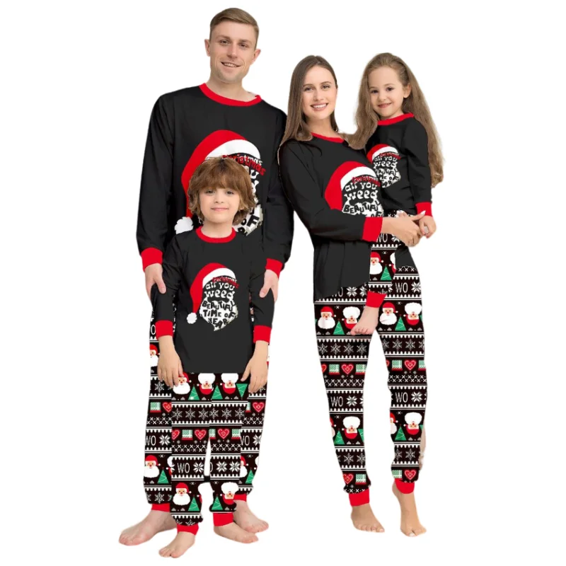 Conjuntos de pijamas navideños a juego para toda la familia, Año Nuevo 2025, madre, hija, padre, hijo, pijamas de 2 piezas, ropa de bebé para Navidad para adultos y niños
