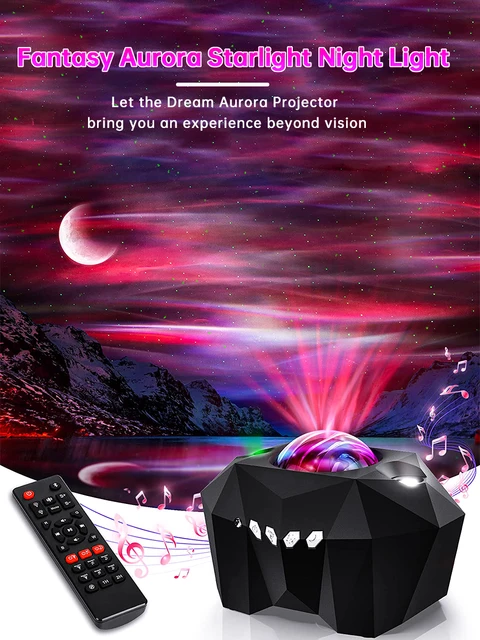 Proyector Led Aurora boreal, Luna, Galaxia, luces nocturnas, Bluetooth,  música, láser, estrella, nebulosa, decoración del dormitorio - AliExpress