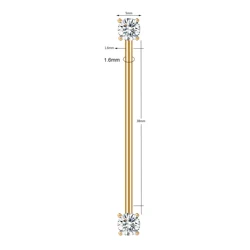 Elegant Rose Gold Helix Piercing Crystal Drop Earring (GOLD)