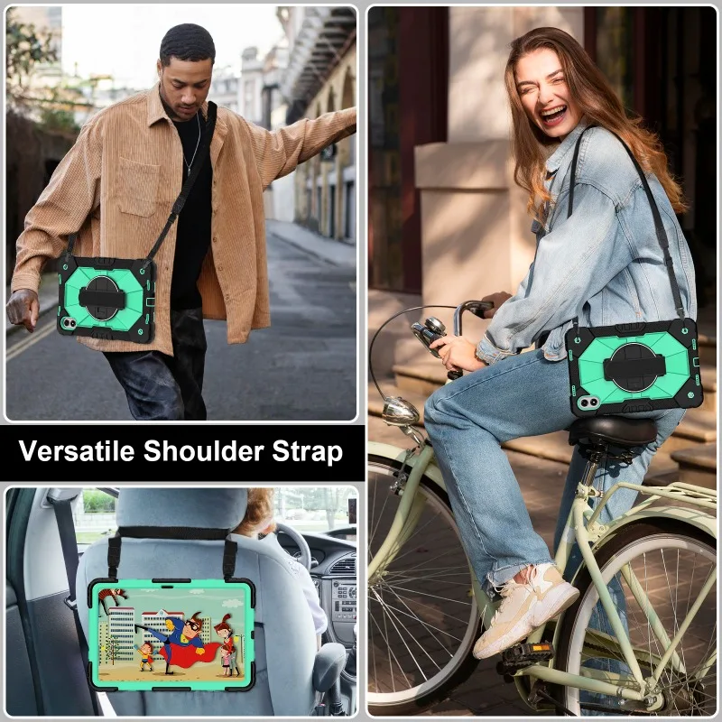 Enhanced Protective Tablet Case with Shoulder Strap, Heavy Duty Design