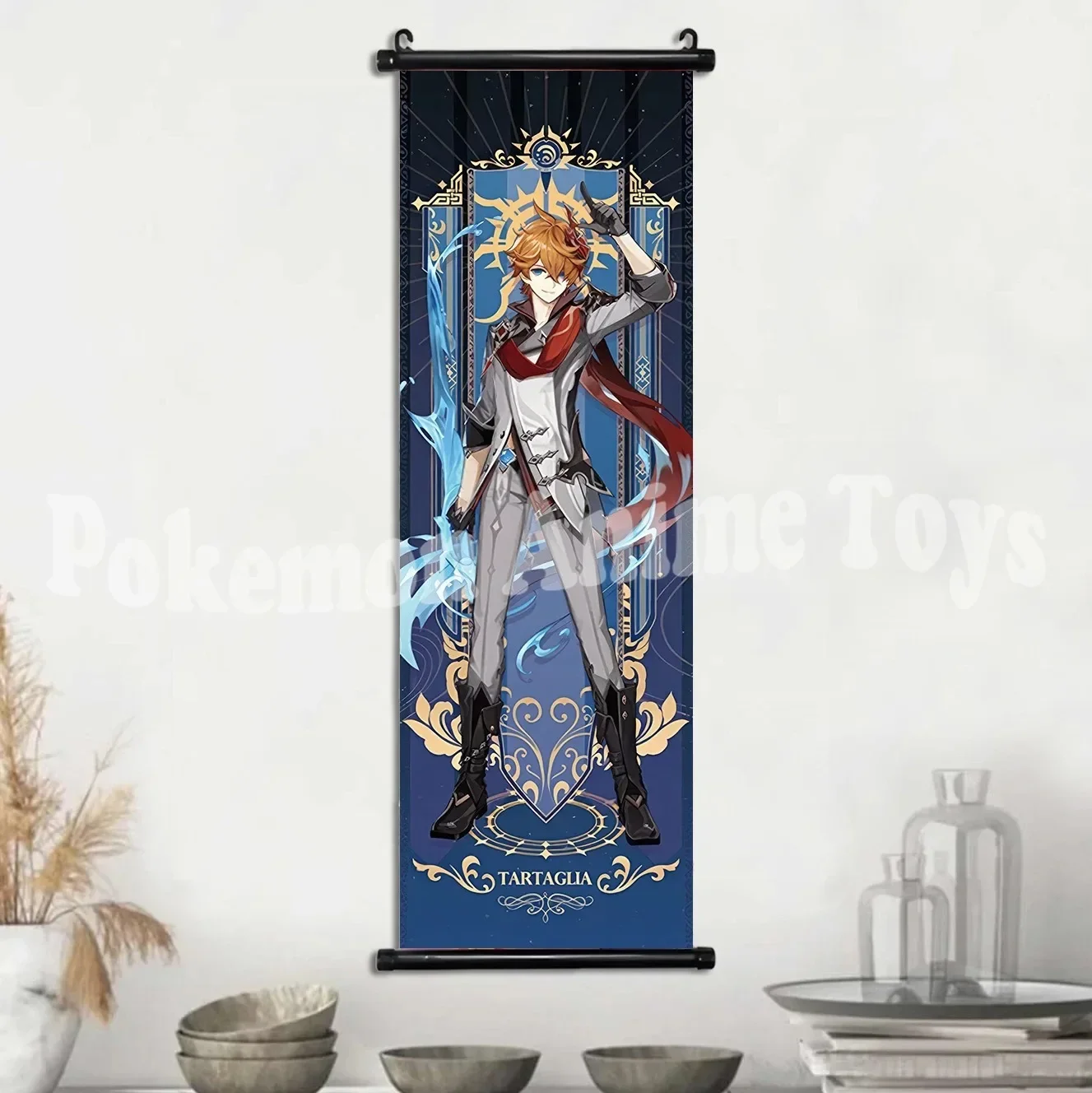 Vibrant Genshin Impact Anime Wall Art Canvas Scroll - Home Decor & Gift