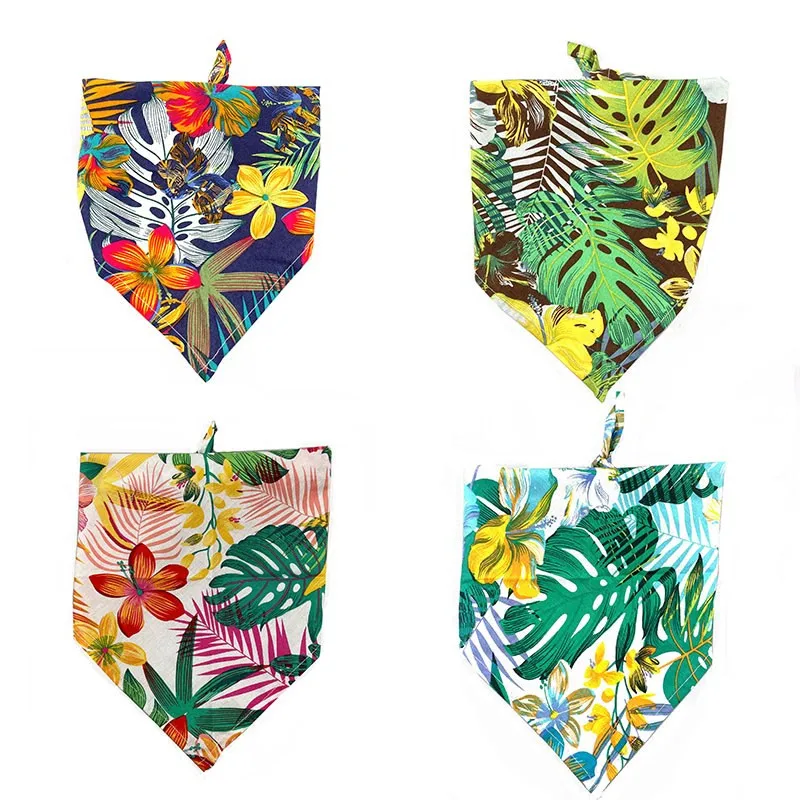30/50pcs Summer Style Leaves Dog Bandanas Small Middle Large Dog