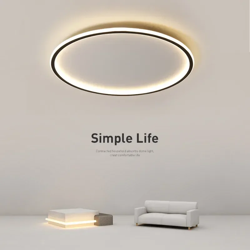 Nordic Minimalist LED Ceiling Light For Bedroom Living Room Aisle Study Room Balcony Circular Remote Control Lighting Chandelier