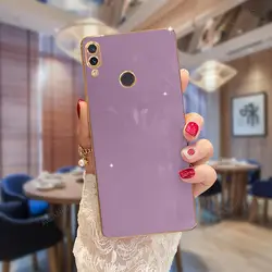 Elegant Plating Ring Holder Stand Case - Soft Silicone Back Cover for Redmi Note 5 Pro (ZB Cherry Purple)