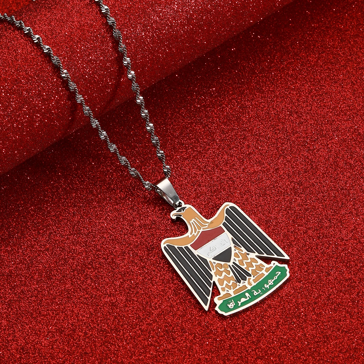 Stainless Steel Republic Of Iraq Pendant Necklaces Jewelry Charms Iraqi Chain Necklace 6