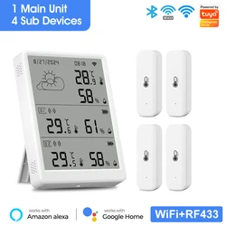Advanced Wireless Weather Station with Indoor/Outdoor Thermometer and Hygrometer featuring WiFi Connectivity and Multifunctional Display (With 4 Sensors)