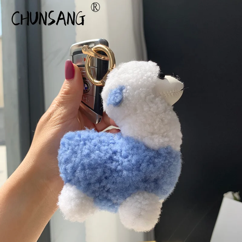 

Alpaca New In Real Ball Fur Handmade Cute Key Chain Keychains Bag Accessory Car Keychain Gift Keyrings Gifts Key Chains