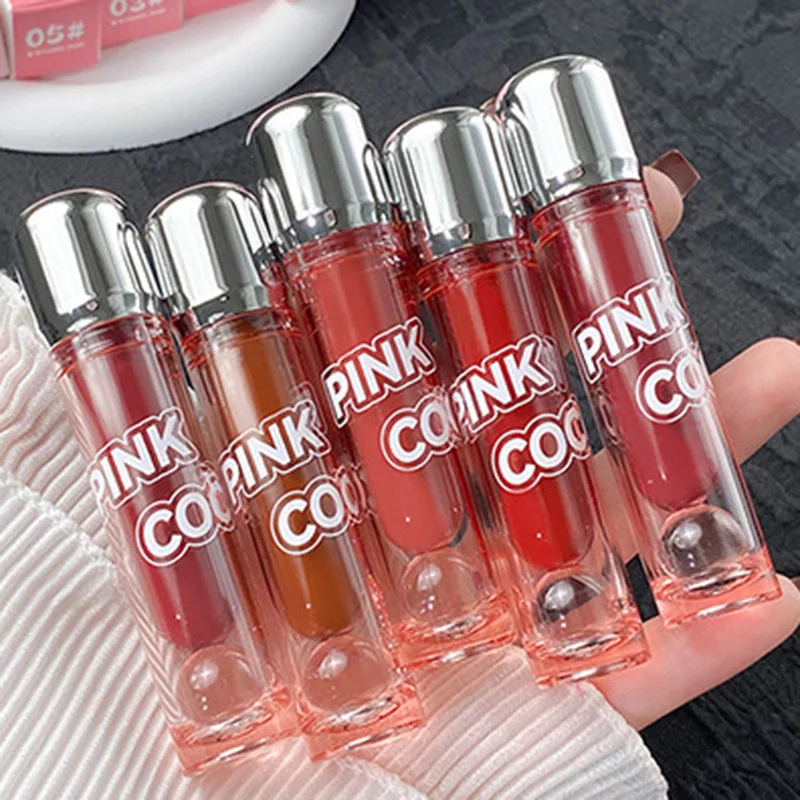 Sexy Red Lipgloss Mirror Glass Water Light Clear Lip Gloss Waterproof and Non Stick Liquid Lipstick Nude Lip Tint Korean Make Up lip gloss lip makeup lip tint