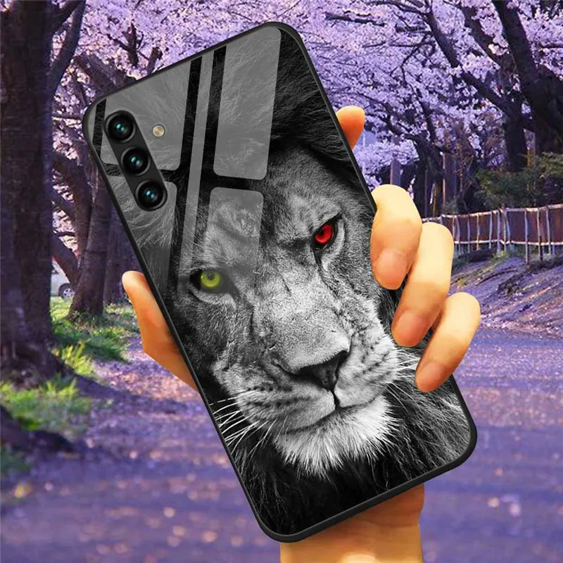 Tempered Glass Hard Cover Case for Samsung Galaxy - Space Design