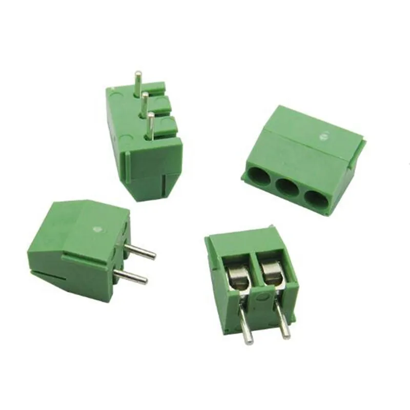 100PCS 3.5mm Pitch Screw Terminal Connector 2 Pin 3 Pin Straight Leg KF350 Copper Green PCB Terminal Blocks