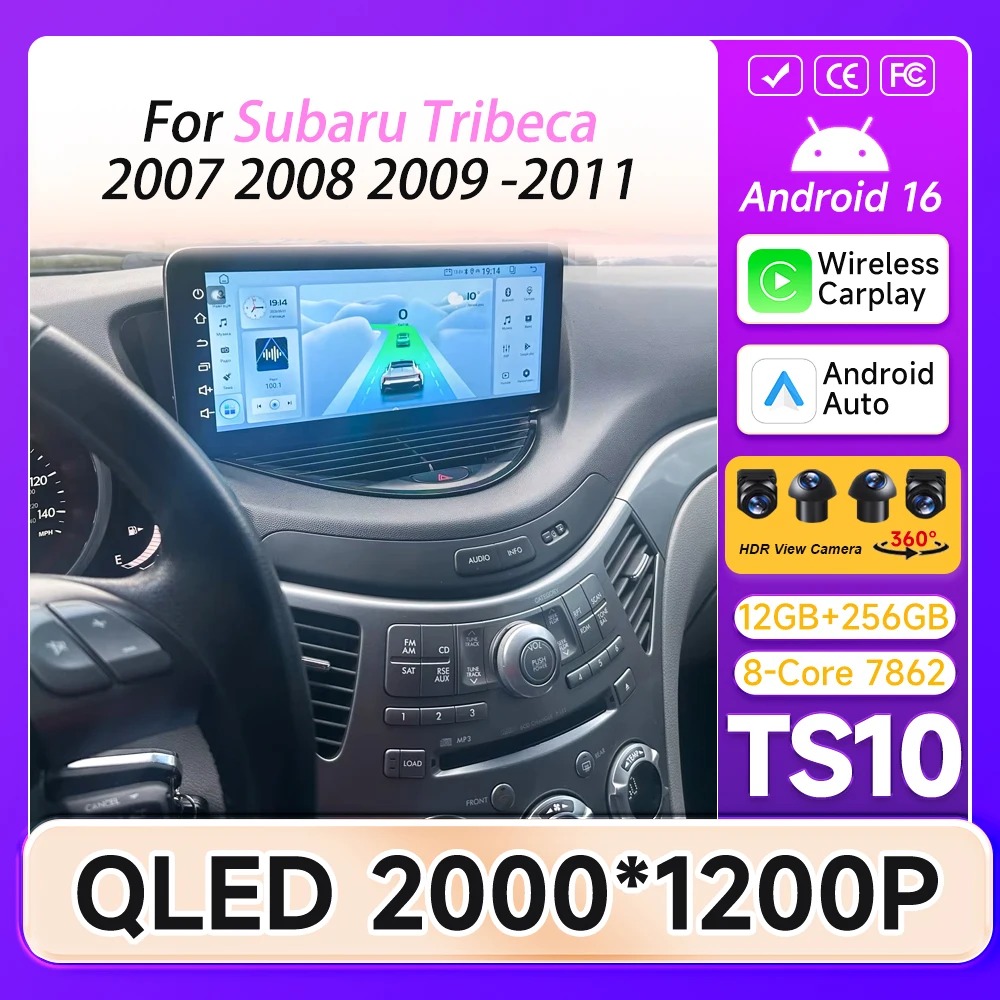 Android Auto per Subaru Tribeca 2007 2008 2009-2011, Navigazione GPS, Monitor per Auto, Autoradio, Sistemi Intelligenti per Auto, Schermo con Wi-Fi 5G - immagine 4