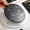 European Ceramic Storage Tray Marble Texture Wedding Center Cake Organizer Afternoon Tea Desktop Dessert Trays Home Decoration 4