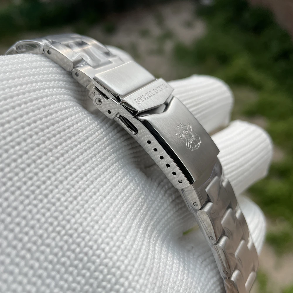 STEELDIVE SD1971 Stainless Steel Replacment Bracelet 20MM Signed Buckle Folding Clasp with Safety