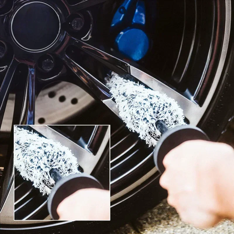 Automotive Wheel Hub Brushes Ultrafine Fiber Dust Removal Duster Cleaning Tools Car Washing Supplies Cleaning Brush Tire Brushes