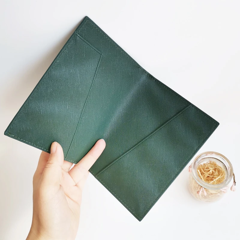 Saffiano Travel Duo: Minimalist Passport and Ticket Holder with Luggage Tag in Gift Box Set