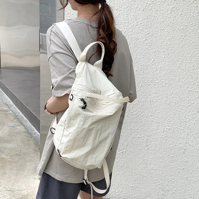 

Korean Nylon Backpack Large Capacity Harajuku Leisure College Student backpack Lightweight Commuter Men's and Women's Backpack