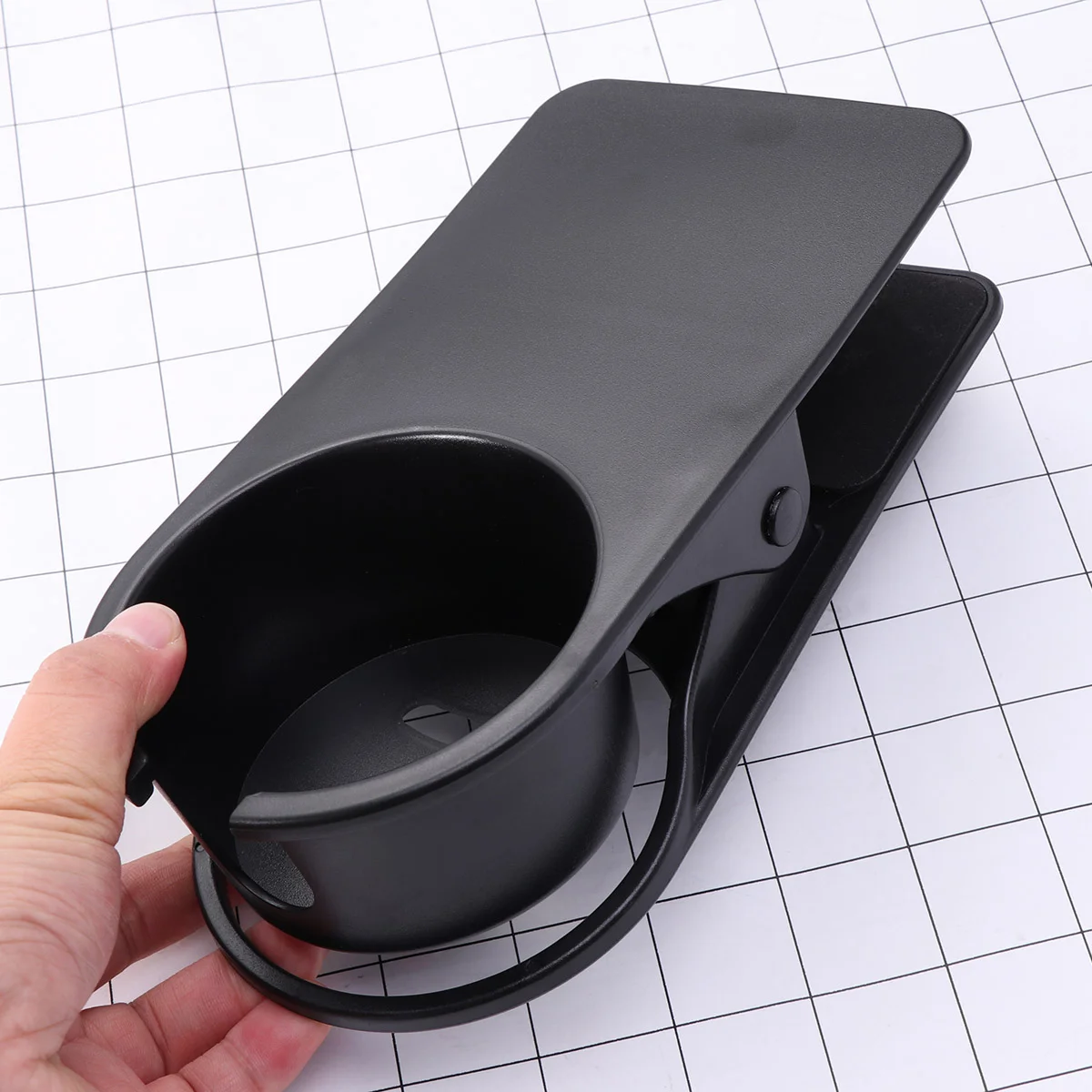 Drinking Cup Holder Clip Table Bottle Cup Stand Water Coffee Mug Holder Saucer Clip Design for Home Office (Grey)