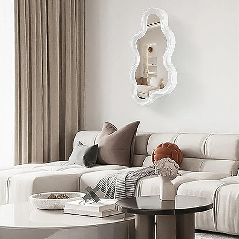 Cloud Shaped Desktop Vertical Makeup Mirror Student Dormitory Bathroom Wall Mounted Mirror Bedroom Living Room Home Decoration 4