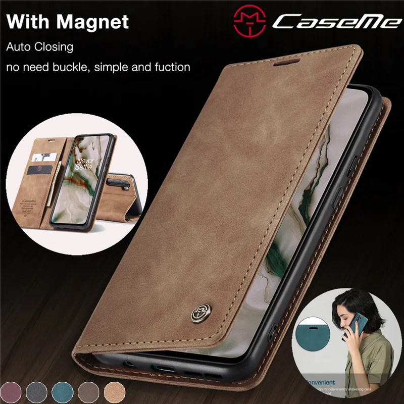 Caseme Retro Flip Leather Purse Case For Oneplus Nord 8t 8 7