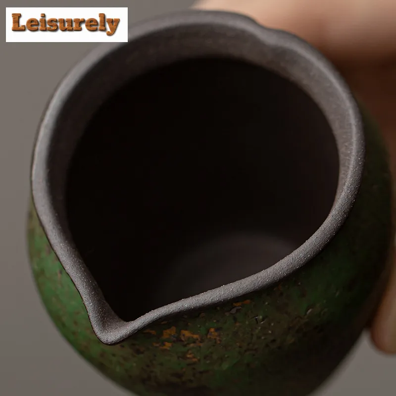 140ml Fairy Green Old Rock Clay Tea Pitcher Pour Tea Cha Hai Dispenser Justice Cup Kung Fu Tea Fair Mug Tea Ceremony Accessories