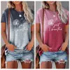 New Women T shirt 3d Dandelion Gradient Style Print T-shirt Women Fashion Oversized Casual Short Sleeve T Shirt Female Clothing