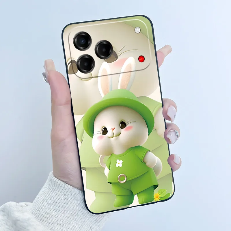 Luxury Cute Love Rabbit Black Silicone Soft Phone Case Cover