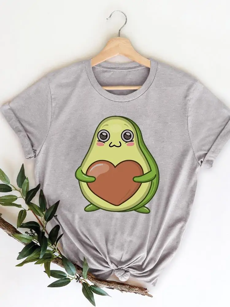 

Lovely Avocado Print T-shirts Clothing 90s Sweet Style Women T Clothes Short Sleeve Ladies Casual Fashion Female Graphic Tee