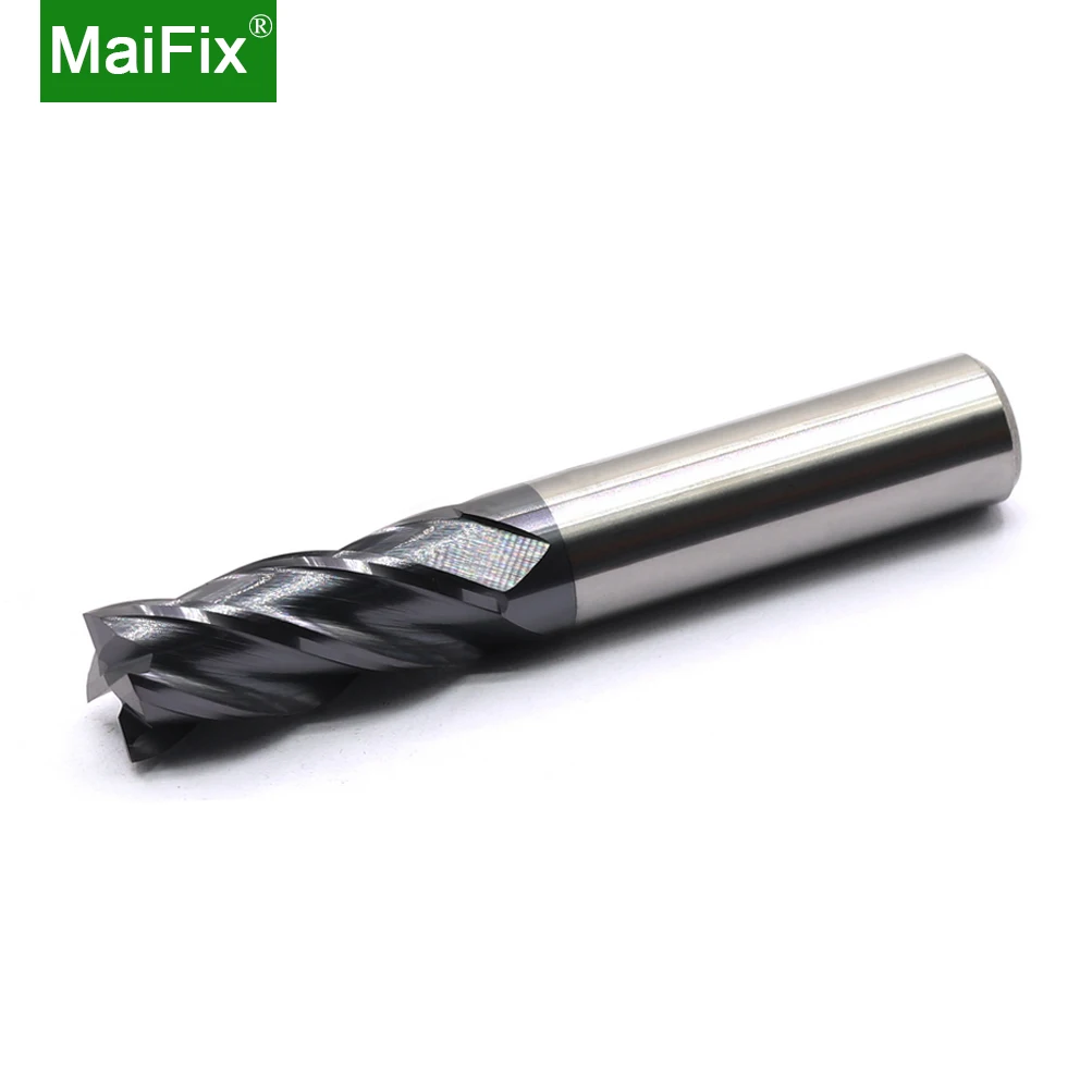 MaiFix HRC 45 55 65 2 엣지 4 플루트 스퀘어 밀링 커터, 티타늄 가공 2F45C 엔드밀, 강철용 CNC 절삭 공구