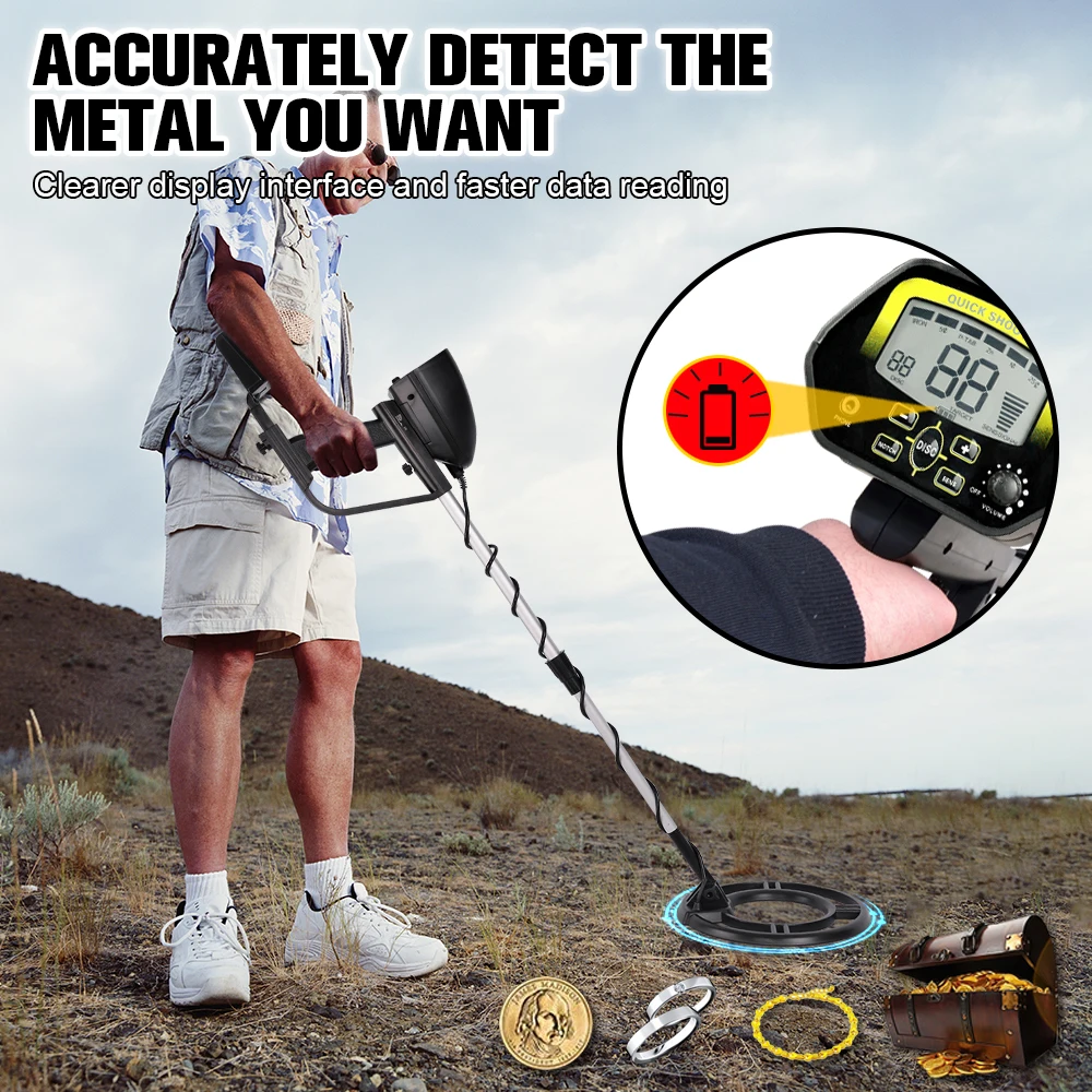 Professional LCD Gold Metal Detector Metal Detection Underground Gold Search Finder Detector Treasure Hunter Detecting Waterproo