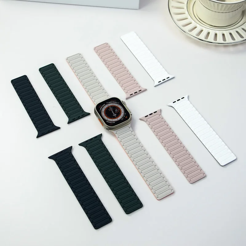 Silicone Magnetic Band for Apple Watch Strap Ultra 3 2 40 Bracelet IWatch...