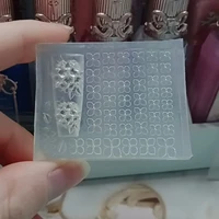 Moule 3D haute transparence pour sculpture d'ongles, conception DIY, plaques de tamponnage souples en silicone en forme de pétale, outils de décoration pour manucure, Hortensia 5