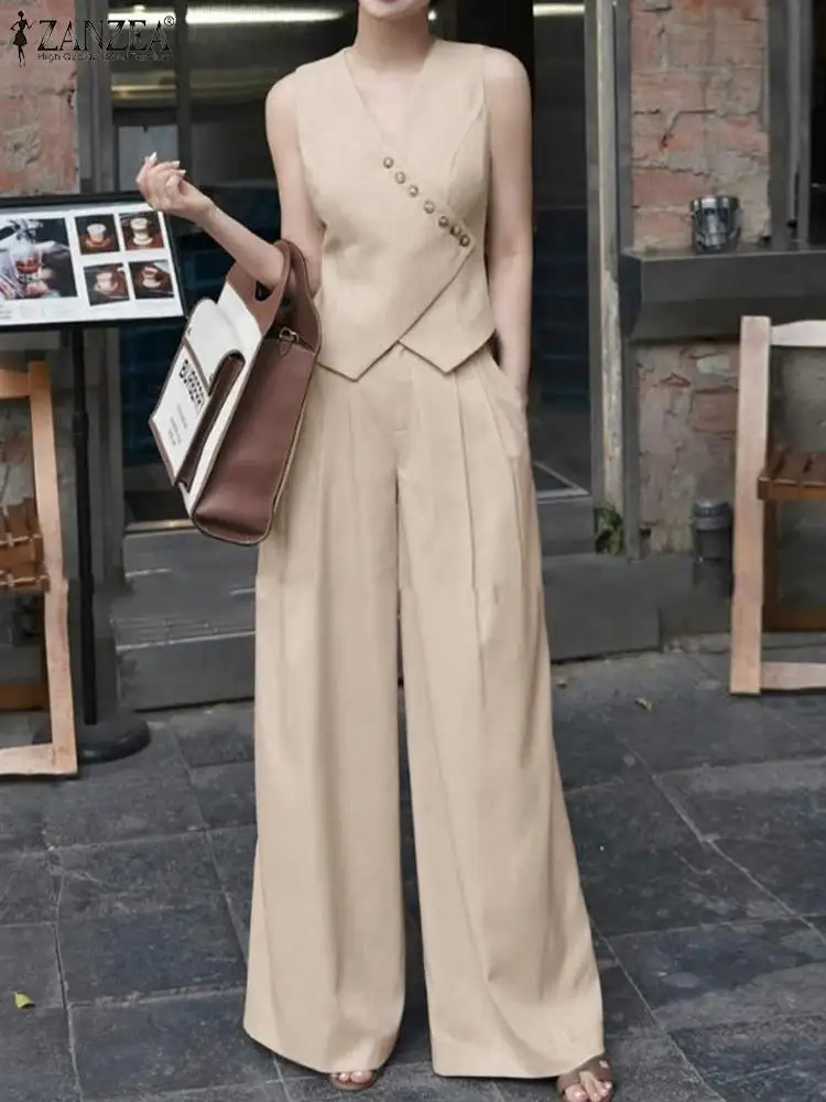 بدلات بنطلون بنطلون على نطاق zazEA للنساء ، سترات غير منتظمة ، ملابس أنيقة ، توبات مكتبية ، ملابس خروج أنيقة ، أزرار ، 2