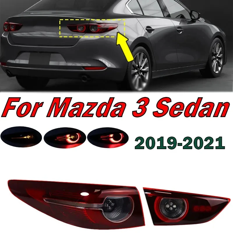 

For Mazda 3 Sedan 2019 2020 2021 Auto Left Right ​LED Rear Tail Light Warning Brake Stop Light Turn Signal Lamp Car Accessories