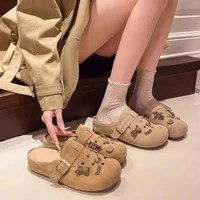 New Women Suede Clogs Slippers Soft Insole Sandals with Arch Support Shoes Outdoor Beach Suede Clogs Slippers Women Sandals - Image 2