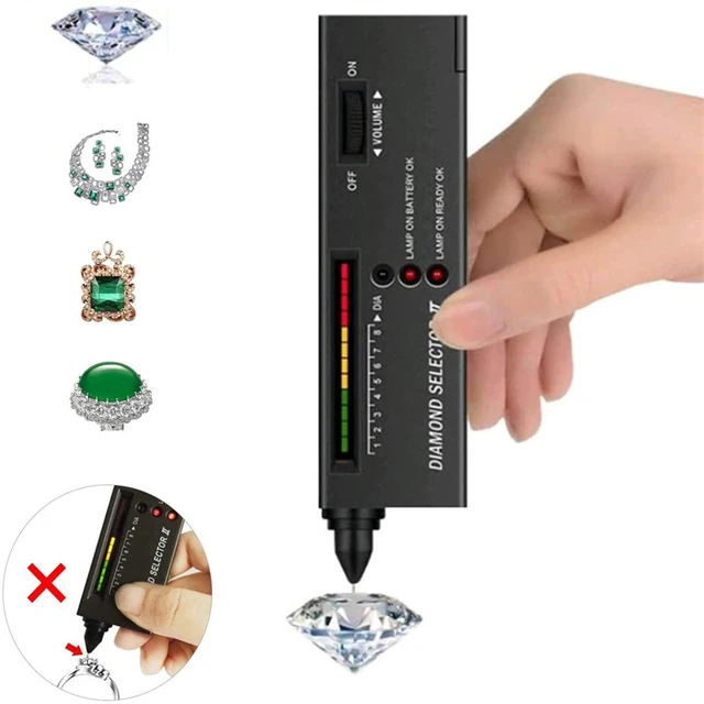 2-in 1 Portable Diamond Tester Pen with 60X LED Lighted Loupe Microscope  Magnifying Glasses Kit